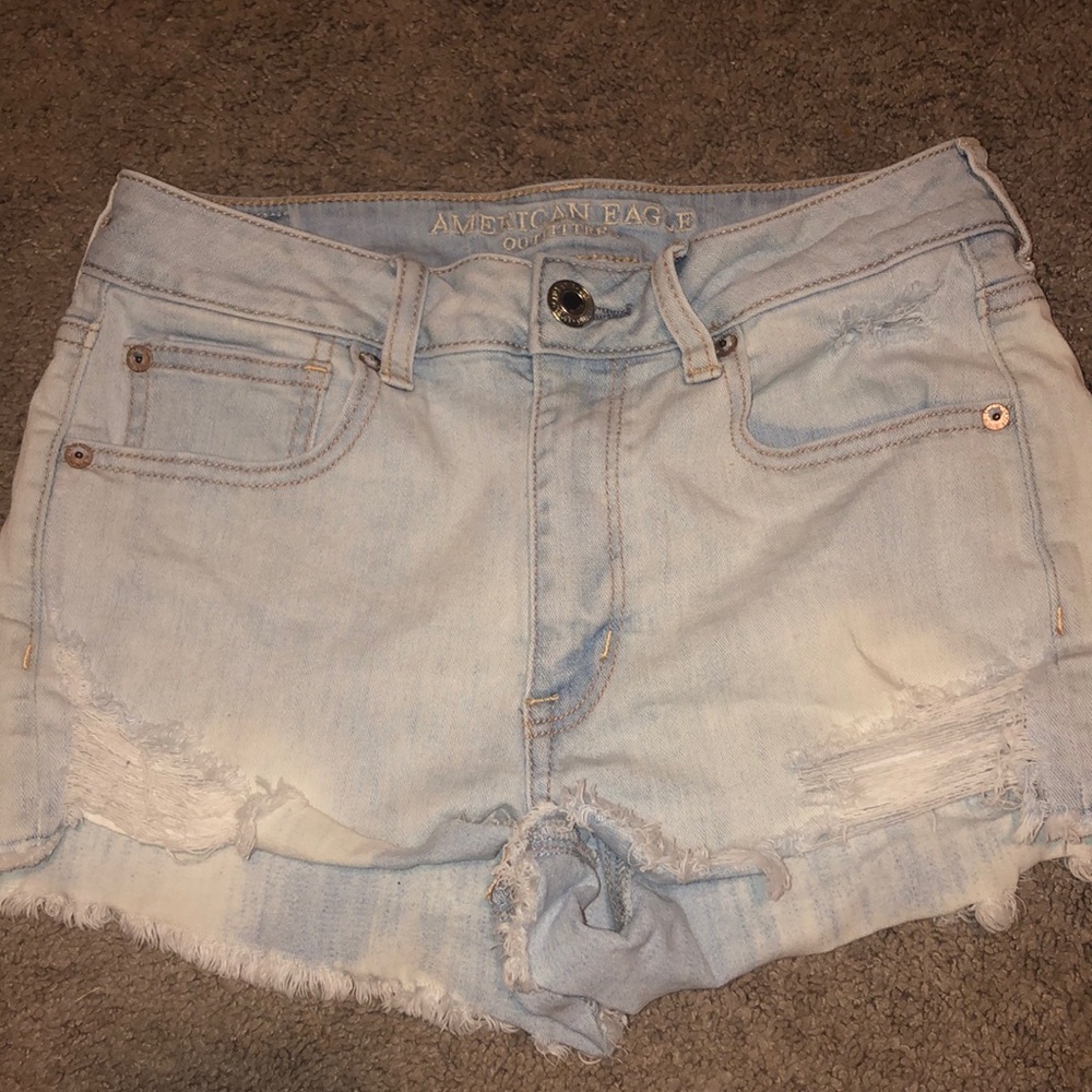 light wash, jean shorts